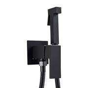 Rubinetto Lavello Cucina, Rubinetto for bidet for doccia in ottone, Miscelatore for lavatrice for acqua calda fredda Gru Doccia quadrata Spruzzatore Rubinetti for WC(Matte Black)