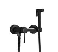 Rubinetto Lavello Cucina, Rubinetto for bidet for doccia in ottone, Miscelatore for lavatrice for acqua calda fredda Gru Doccia quadrata Spruzzatore Rubinetti for WC(Matte Black C)