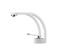 Rubinetto Lavello Cucina, Rubinetto for lavabo creativo tutto in rame, WC del bagno sotto il rubinetto for lavabo, rubinetto for acqua calda e fredda cromato bianco(White Sliver)