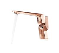 Rubinetto Lavello Cucina, Rubinetto for lavabo for lavandino del bagno cromato, for con foro monocomando for miscelatore caldo freddo Gru(Rose Gold)