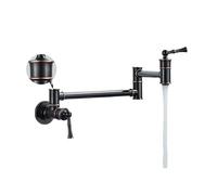 Rubinetto Lavello Cucina, Rubinetto riempitivo for vaso in ottone nero nichel cromato, rubinetto da cucina a parete, rubinetto singolo foro freddo freddo con beccuccio pieghevole(D-Oil Rubbed Bronze)