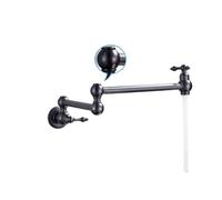 Rubinetto Lavello Cucina, Rubinetto riempitivo for vaso in ottone nero nichel cromato, rubinetto da cucina a parete, rubinetto singolo foro freddo freddo con beccuccio pieghevole(C-Oil Rubbed Bronze)