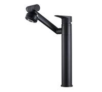 Rubinetto Lavello Cucina, Rubinetto triplo for bagno a 360 gradi, aeratore for miscelatore acqua calda e fredda montato sul piano nero/grigio/cromo/oro/bianco(Black High)