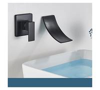Rubinetto, Matte Black/Chrome Bathroom Faucet Wall Mounted Waterfall Basin Faucets Washing Basin Taps Cold Water Mixer Tap(G)