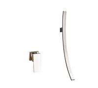 Rubinetto, Matte nero Bagno rubinetto rubinetto Cascata Miscelatore da bagno Tap Single Lever Single Lever Rubinetto for lavabo a muro(Brushed Nickel A)