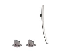 Rubinetto, Matte nero Bagno rubinetto rubinetto Cascata Miscelatore da bagno Tap Single Lever Single Lever Rubinetto for lavabo a muro(Brushed Nickel B)