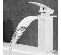 Rubinetto miscelatore a cascata in ottone, monocomando, montaggio a ponte | cartuccia a disco in ceramica, aeratore senza schizzi, sottolavello, guardaroba o vanità, estremità flessibili