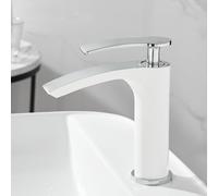 Rubinetto miscelatore a cascata per lavabo con design ad arco alto per acqua calda e fredda, per lavabo moderno, elegante beccuccio a cascata per bagni eleganti