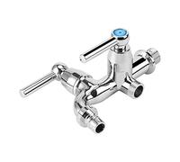 Rubinetto miscelatore a doppia manopola per acqua fredda, a corpo singolo, con doppio attacco filettato G 1/2”, adatto per lavanderia, lavelli da e docce, Straight handle