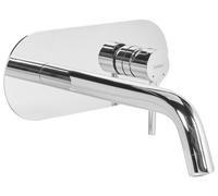 Rubinetto miscelatore a parete monocomando per lavabo in ottone argento Guaiba