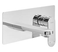 Rubinetto miscelatore a parete monocomando per lavabo in ottone con finitura arg
