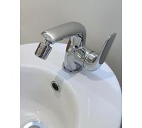 Rubinetto miscelatore bagno per bidet monocomando cromato, con leva laterale - Boleco