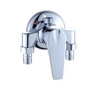 Rubinetto miscelatore cromato per vasca da bagno con doppia maniglia a vista valvola termostatica corpo in ottone massiccio G1/2 stucco bagno moderno