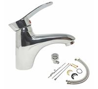 RUBINETTO MISCELATORE CROMATO TAPPO PILETTA BAGNO LAVABO KIT MONTAGGIO 8091 SC0
