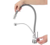 Rubinetto Miscelatore Cucina Cromo con Canna in Silicone doppia Funzione