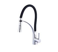 Rubinetto Miscelatore Cucina Molla Tubo Flessibile Tirante Rubinetto Acqua Lavello Rubinetto Calore Freddo Piatto di Lavaggio Rotazione a 360° Rubinetti per Colonna d'Acqua Doccia a Doppia U