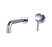 Rubinetto miscelatore da bagno in ottone cromato - Rubinetto monocomando per lavabo a parete, 25 cm, design moderno, durevole, facile installazione, ideale per uso domestico e commerciale