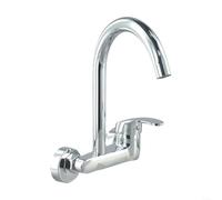 Rubinetto miscelatore da cucina a parete in ottone cromato per acqua calda e fredda per lavello lavabo balcone mop utilità lavanderia zona lavaggio