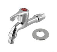 Rubinetto miscelatore da giardino a parete in ottone cromato per collegamento lavatrice, con valvola centrale in ceramica e materiale in acciaio inossidabile 304 (2#)
