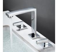 Rubinetto miscelatore del foro del bagno 3, rubinetto d'ottone della | Rubinetto miscelatore per lavabo in ottone a 3 fori, stile retrò per un controllo efficiente dell'acqua nel lavandino