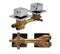 Rubinetto miscelatore doccia a 3/4/5 vie nascosto in ottone con cartuccia in ceramica regolabile 10 cm/12,5 cm/14,5 cm distanza centrale G1/2" valvola di uscita dell'acqua elegante finitura argento