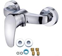 Rubinetto miscelatore doccia con struttura in lega di zinco ispessita, layout a parete e 5 funzioni di spruzzo regolabili per un flusso costante (C)