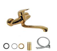 RUBINETTO MISCELATORE DORATO ORO CASA VASCA LAVABO LAVANDINO KIT MONTAGGIO 7183