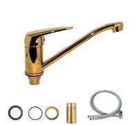RUBINETTO MISCELATORE DORATO ORO LAVELLO ANTICO CUCINA KIT MONTAGGIO 7184