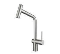 Rubinetto miscelatore estraibile per lavello da cucina, monocomando | cartuccia a disco in ceramica, aeratore anti-spruzzo, doppia modalità di spruzzo, connettori flessibili