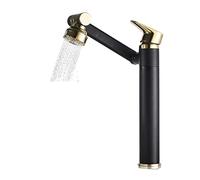 Rubinetto miscelatore girevole a 360° per lavello del bagno, resistente agli spruzzi, rubinetto da cucina per acqua calda e fredda, facile installazione, tubo incluso design elegante.