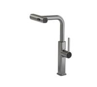 Rubinetto miscelatore grigio canna di fucile rubinetto da cucina caldo e freddo a prova di spruzzi tutto rame estraibile rubinetto per lavello vegetale (senza display digitale) per cucine moderne