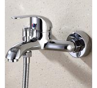 Rubinetto miscelatore lavabo a parete elegante doppia uscita lega zinco finitura