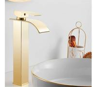 Rubinetto miscelatore lavabo bagno a cascata con piletta effetto oro Art.79568