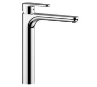 Rubinetto miscelatore lavabo prolungato in ottone finitura cromo senza scarico