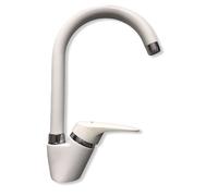 RUBINETTO MISCELATORE LAVELLO CUCINA CANNA PONTE Mod RIVER BIANCO - 2146 OIOLI