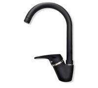 RUBINETTO MISCELATORE LAVELLO CUCINA CANNA PONTE Mod RIVER NERO - 2146 OIOLI