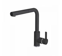 ELLECI Rubinetto Cucina Miscelatore con Doccetta Estraibile Monocomando in Granitek colore Full Black G40 - MGKC0240