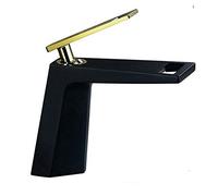 Rubinetto Miscelatore Miscelatore lavabo Moderno Nero Rubinetto Vasca Bocca di erogazione Medio Alta Bocca a Cascata Miscelatore monocomando Bagno Ottone Installazione sottopiano