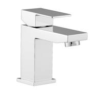 Rubinetto miscelatore moderno per lavabo da bagno, cromato, rubinetto monocomando con design quadrato, struttura in ottone resistente, facile installazione, ideale per piccoli lavabi, guardaroba e