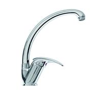 Rubinetto Miscelatore Monocomando Canna Alta Girevole, Cromato, Miscelatore Cucina Design Moderno per Lavello Cucina, Paini Mikonos 04CR57042P3PA