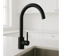 Rubinetto Miscelatore Monocomando Canna Alta Rotante nero opaco matte moderno