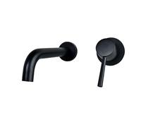 Rubinetto miscelatore monocomando da parete in ottone nero, 20 cm, per bagno e cucina, design moderno, durevole, facile installazione, elegante decorazione per la casa