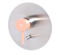 Rubinetto Miscelatore Monocomando Doccia ad Incasso con Deviatore in Acciaio Inox Maniglia Cipria