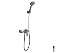 Rubinetto Miscelatore Monocomando Esterno Doccia Dh Nichel Nero Spazzolato