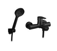 Rubinetto miscelatore monocomando esterno per vasca con doccetta nero opaco