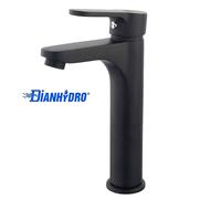 RUBINETTO MISCELATORE MONOCOMANDO LAVABO LAVANDINO TIPO ALTO PACO NERO OPACO