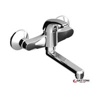 Rubinetto miscelatore monocomando lavabo lavello a muro cucina canna orientabile