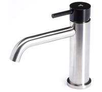 Rubinetto Miscelatore Monocomando Lavabo senza Scarico in Acciaio Inox Satinato