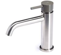 Rubinetto Miscelatore Monocomando Lavabo senza Scarico in Acciaio Inox Satinato