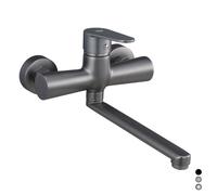 Rubinetto Miscelatore Monocomando Lavello a Muro Dh Nichel Nero Spazzolato
